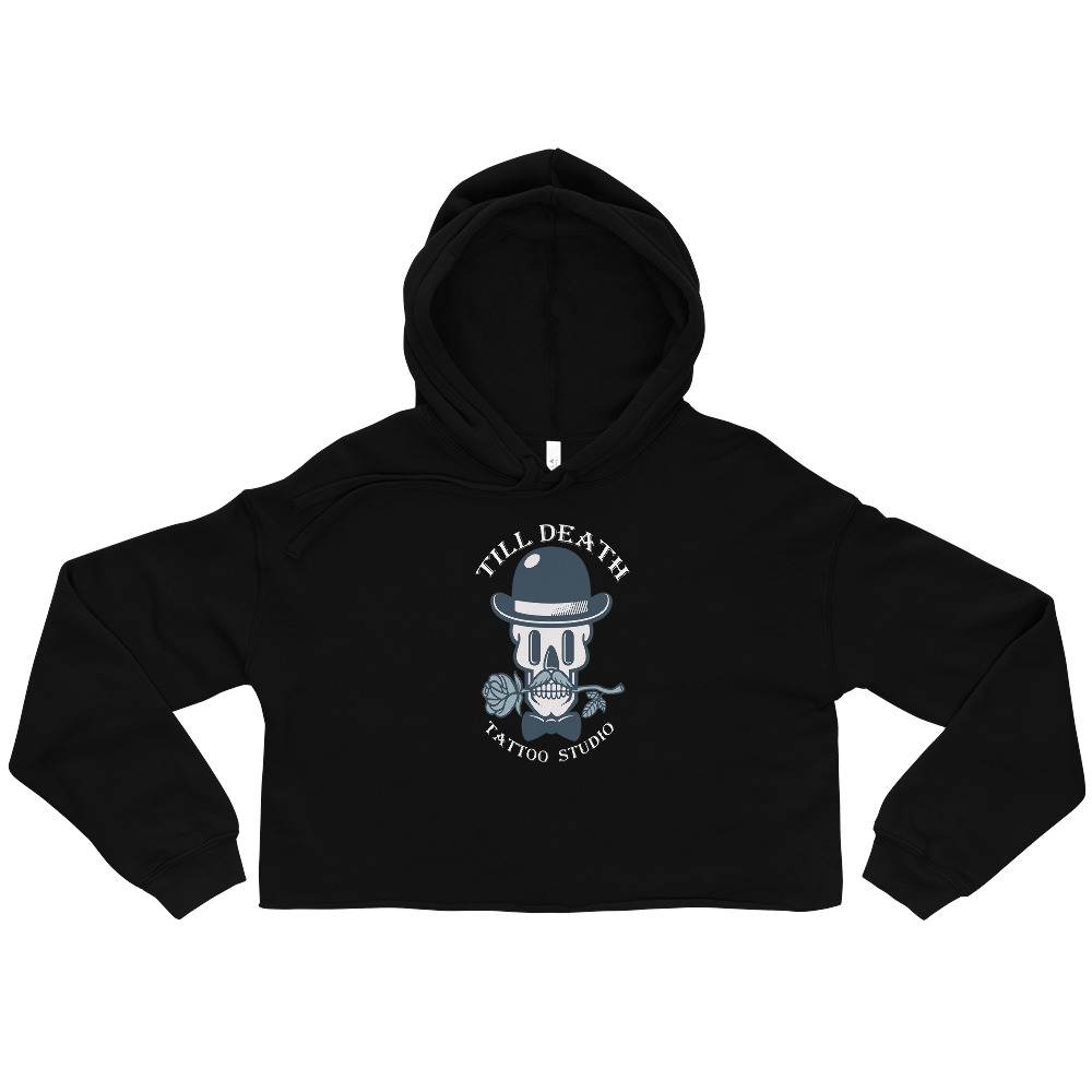 Till Death Tattoo Studio Crop Hoodie - Till Death Tattoo Studio