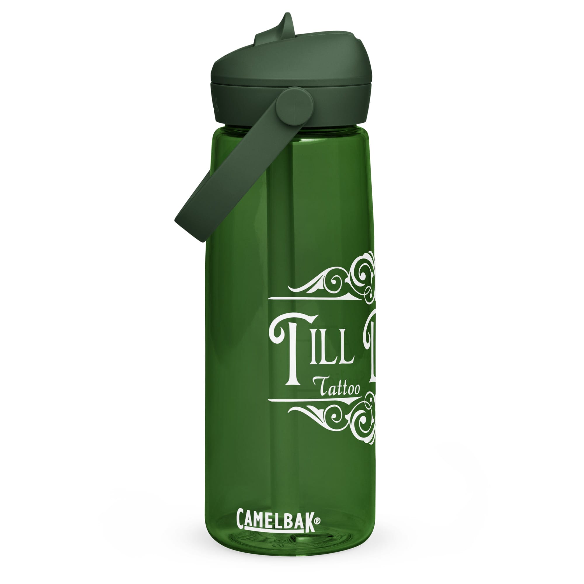 Flip straw water bottle
